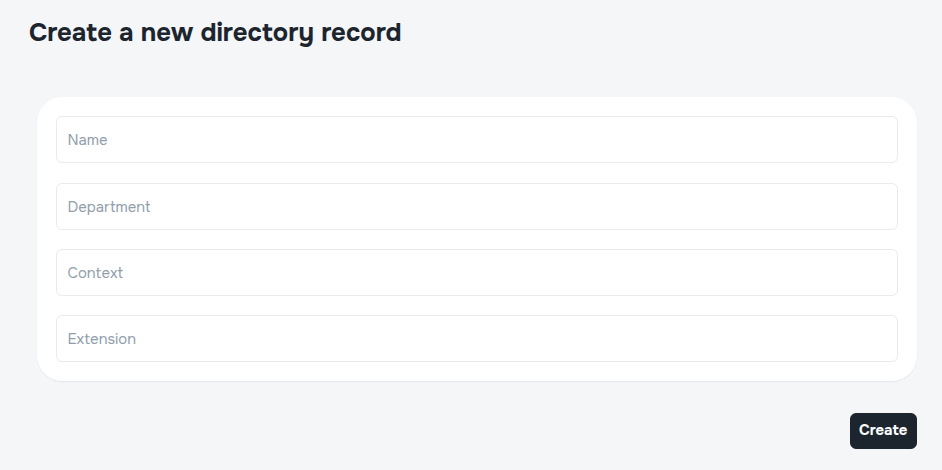 Directory Create Page