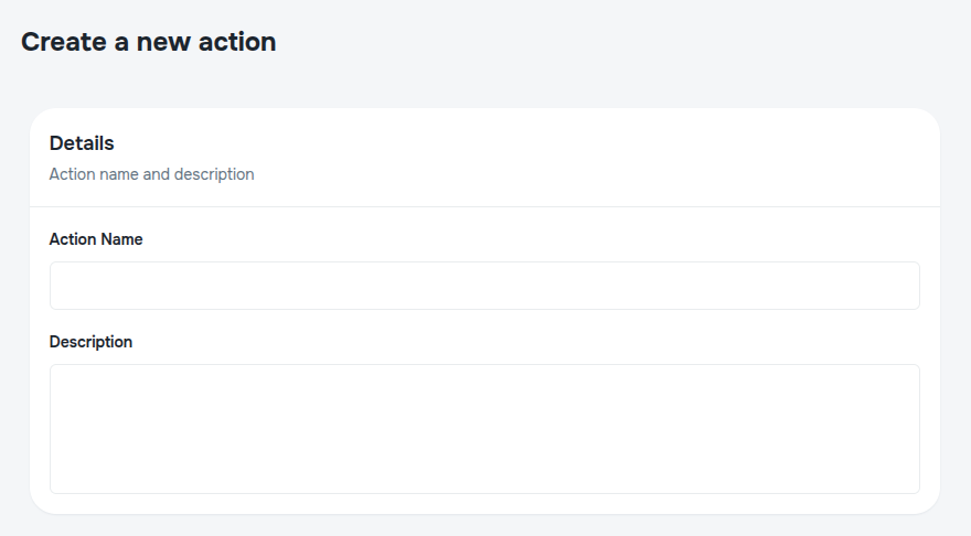 Actions Details Page