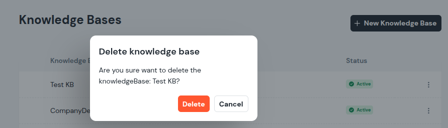 Knowledge Base Delete