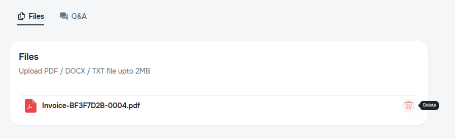 Files Knowledge Base Uploaded