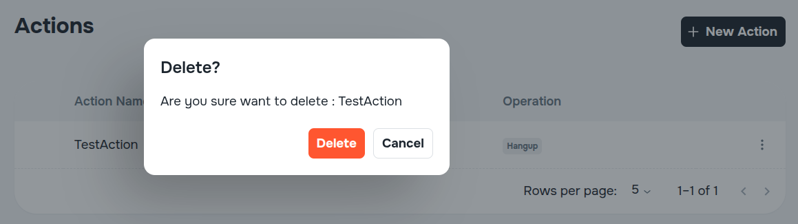 Actions Delete